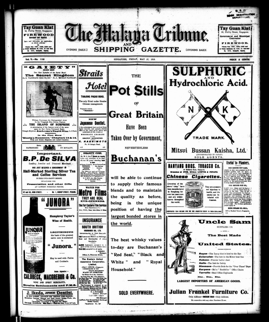 Miniature of Malaya Tribune 17 May 1918