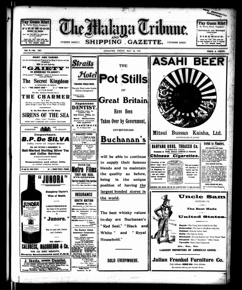 Miniature of Malaya Tribune 24 May 1918