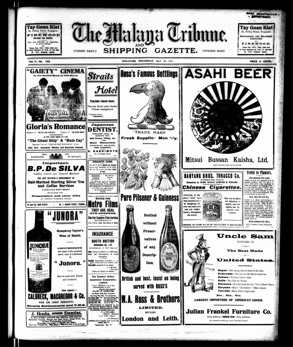 Miniature of Malaya Tribune 29 May 1918