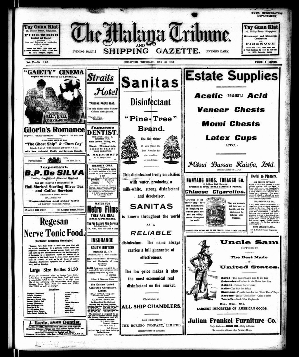 Miniature of Malaya Tribune 30 May 1918