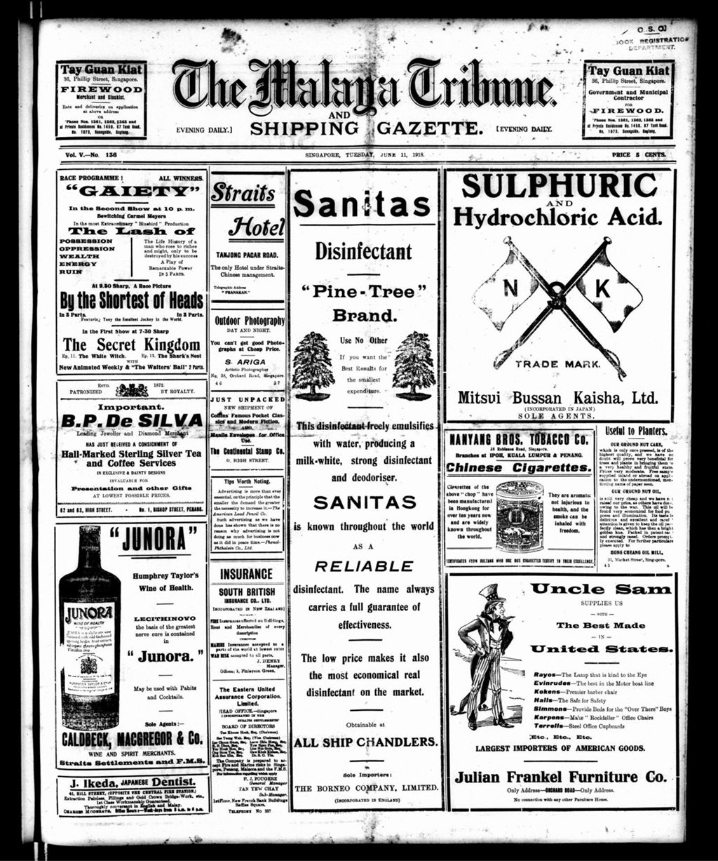 Miniature of Malaya Tribune 11 June 1918