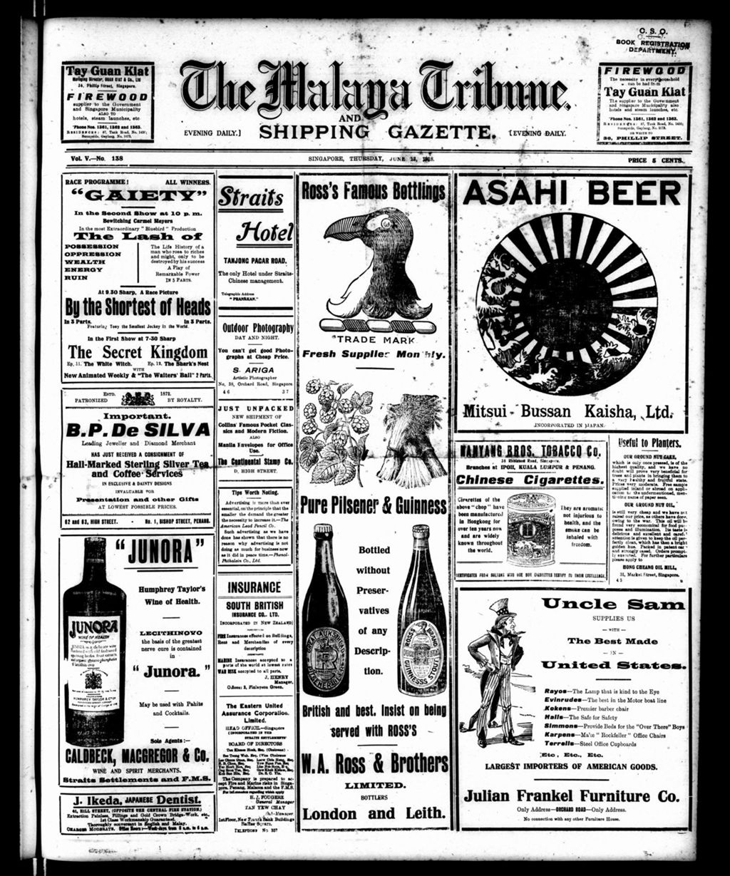 Miniature of Malaya Tribune 13 June 1918