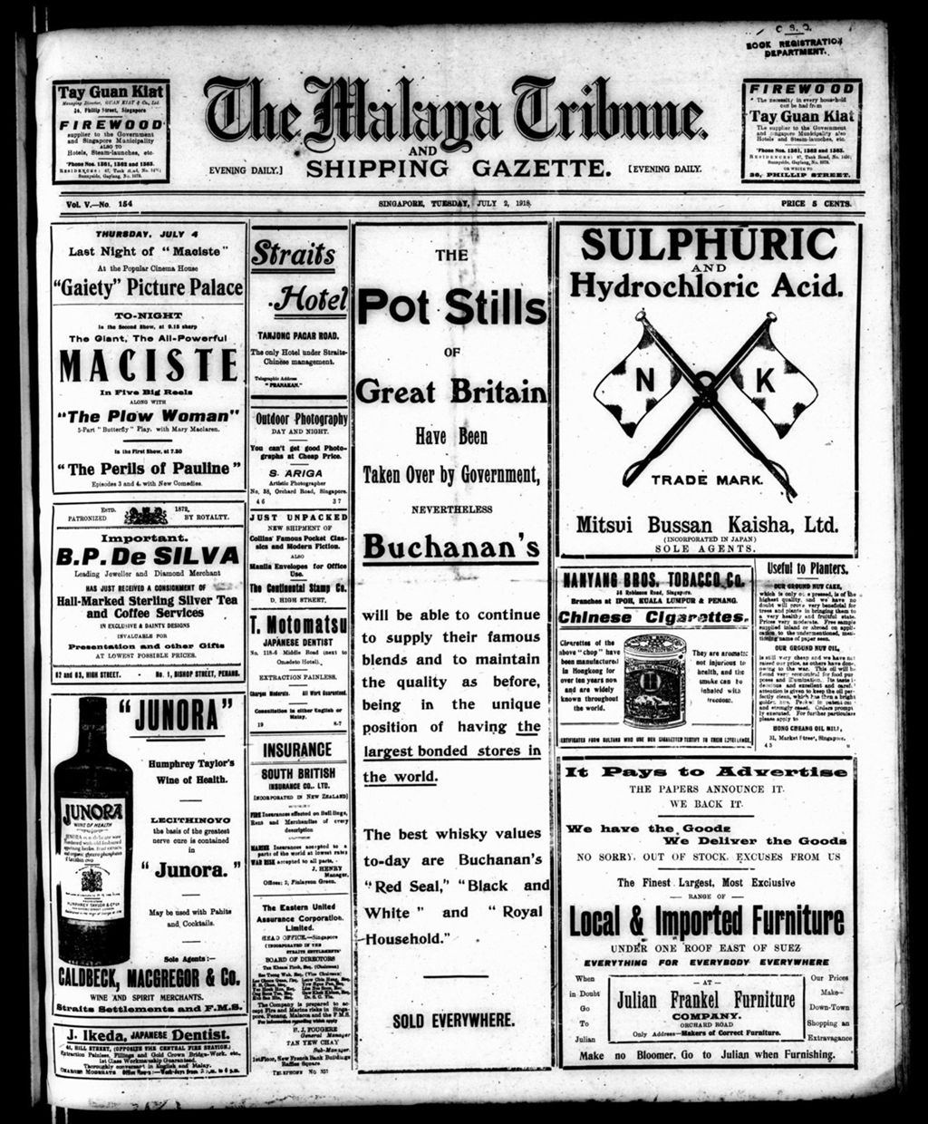 Miniature of Malaya Tribune 02 July 1918