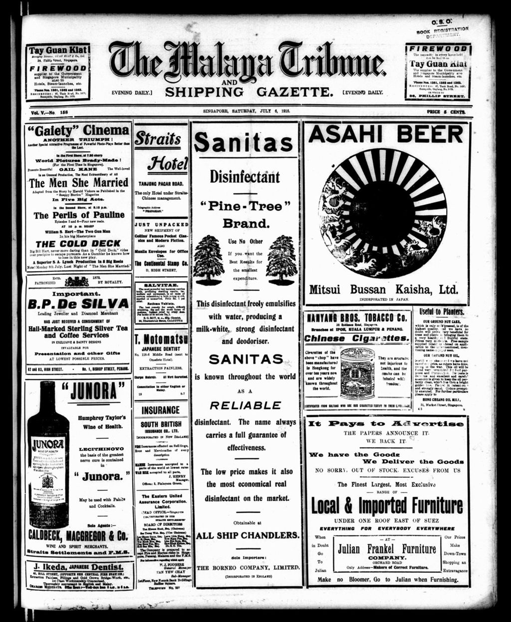 Miniature of Malaya Tribune 06 July 1918