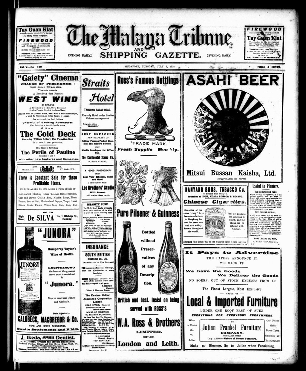 Miniature of Malaya Tribune 09 July 1918