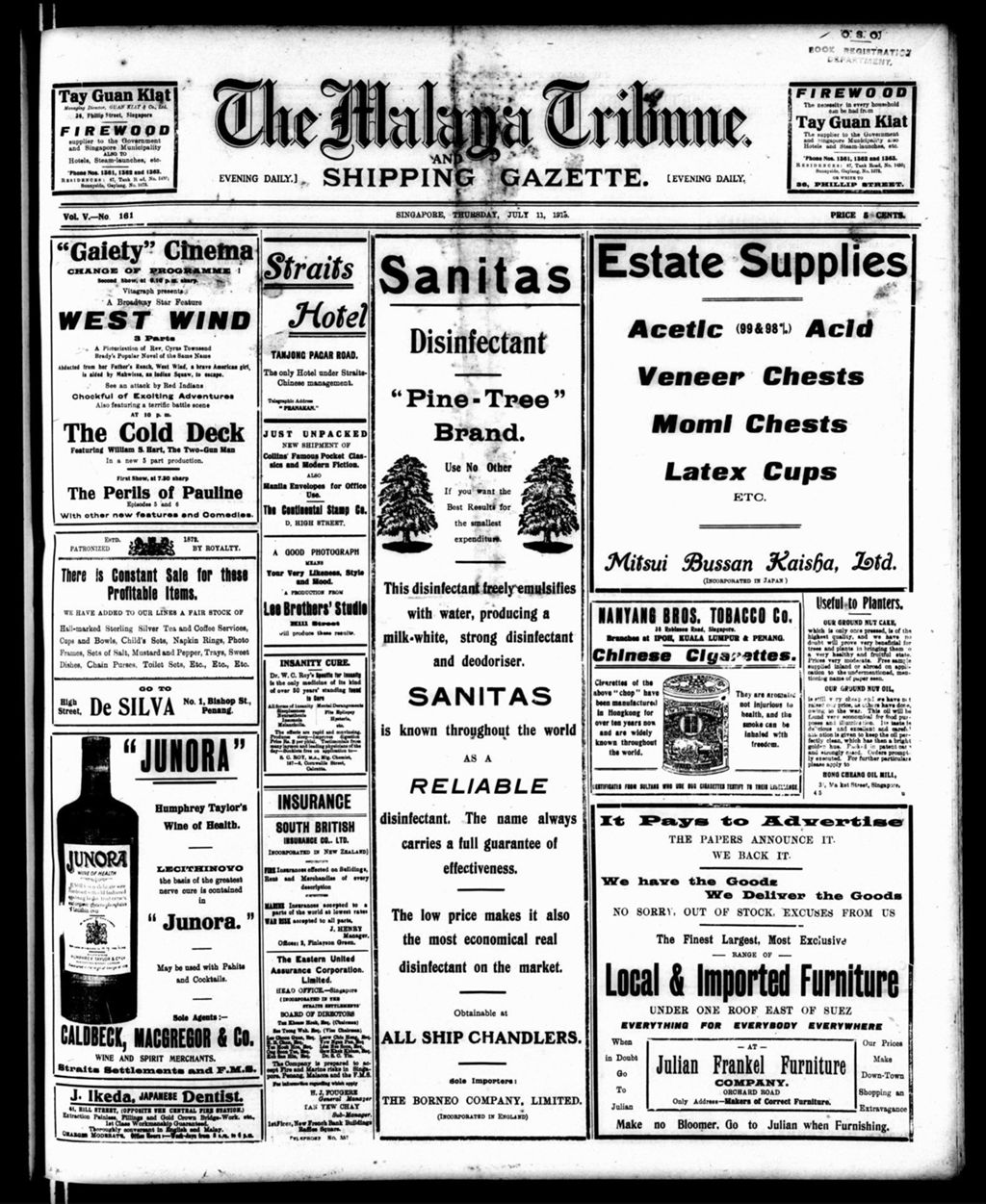 Miniature of Malaya Tribune 11 July 1918