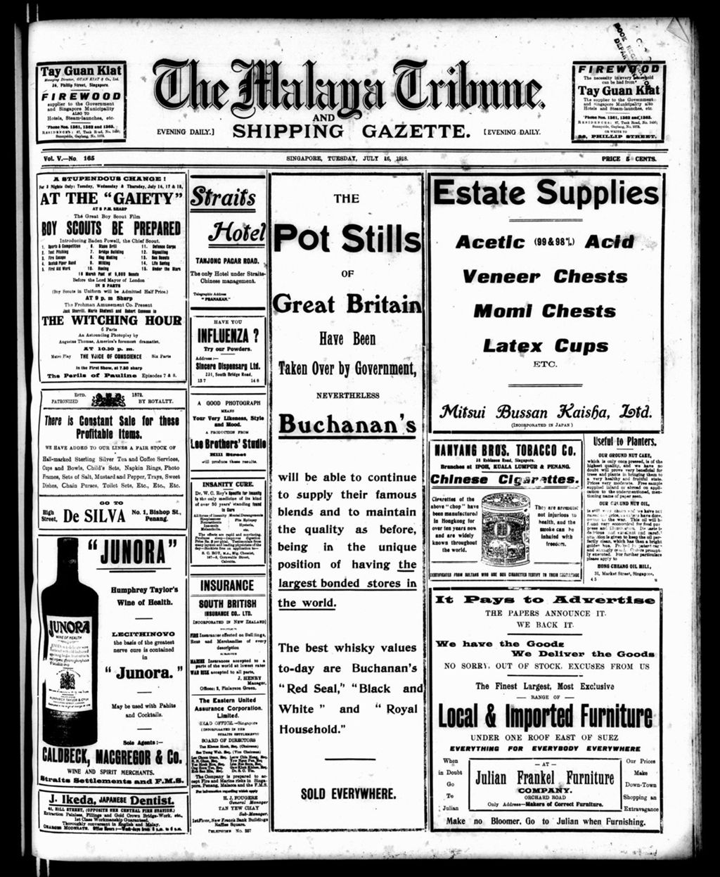 Miniature of Malaya Tribune 16 July 1918