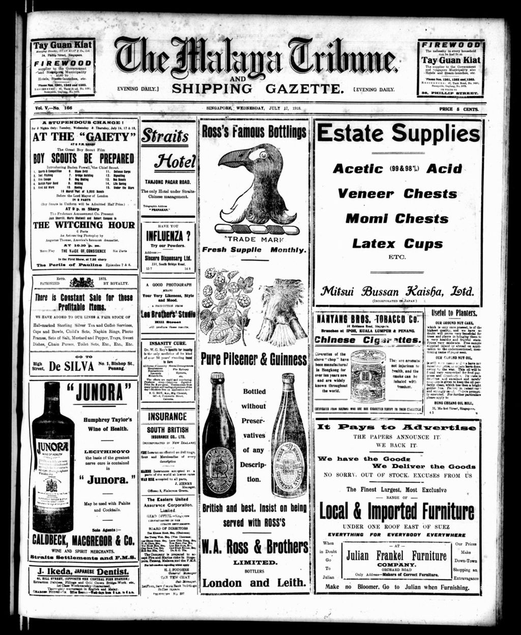 Miniature of Malaya Tribune 17 July 1918