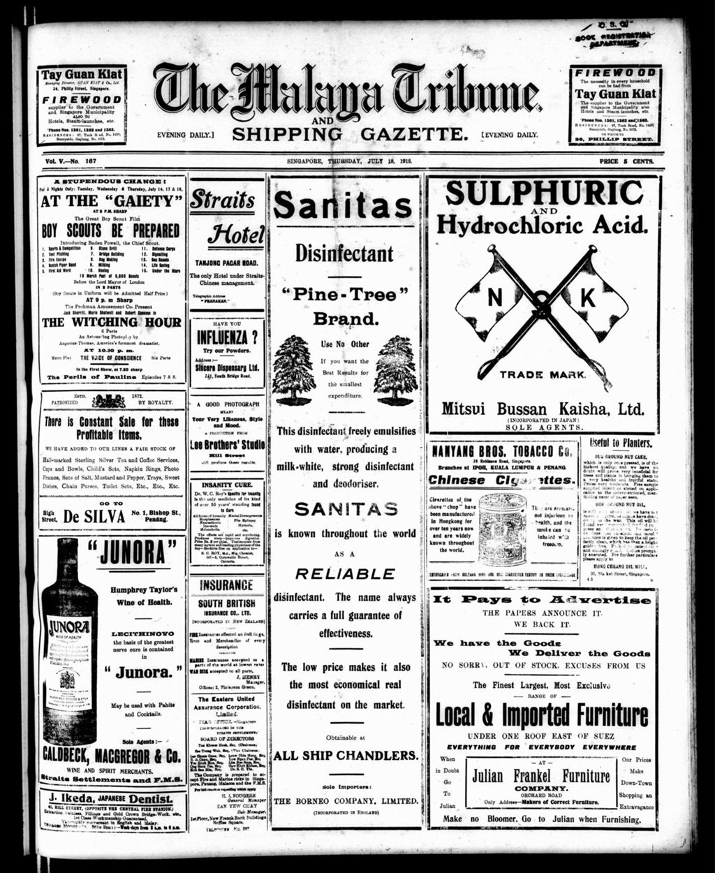 Miniature of Malaya Tribune 18 July 1918