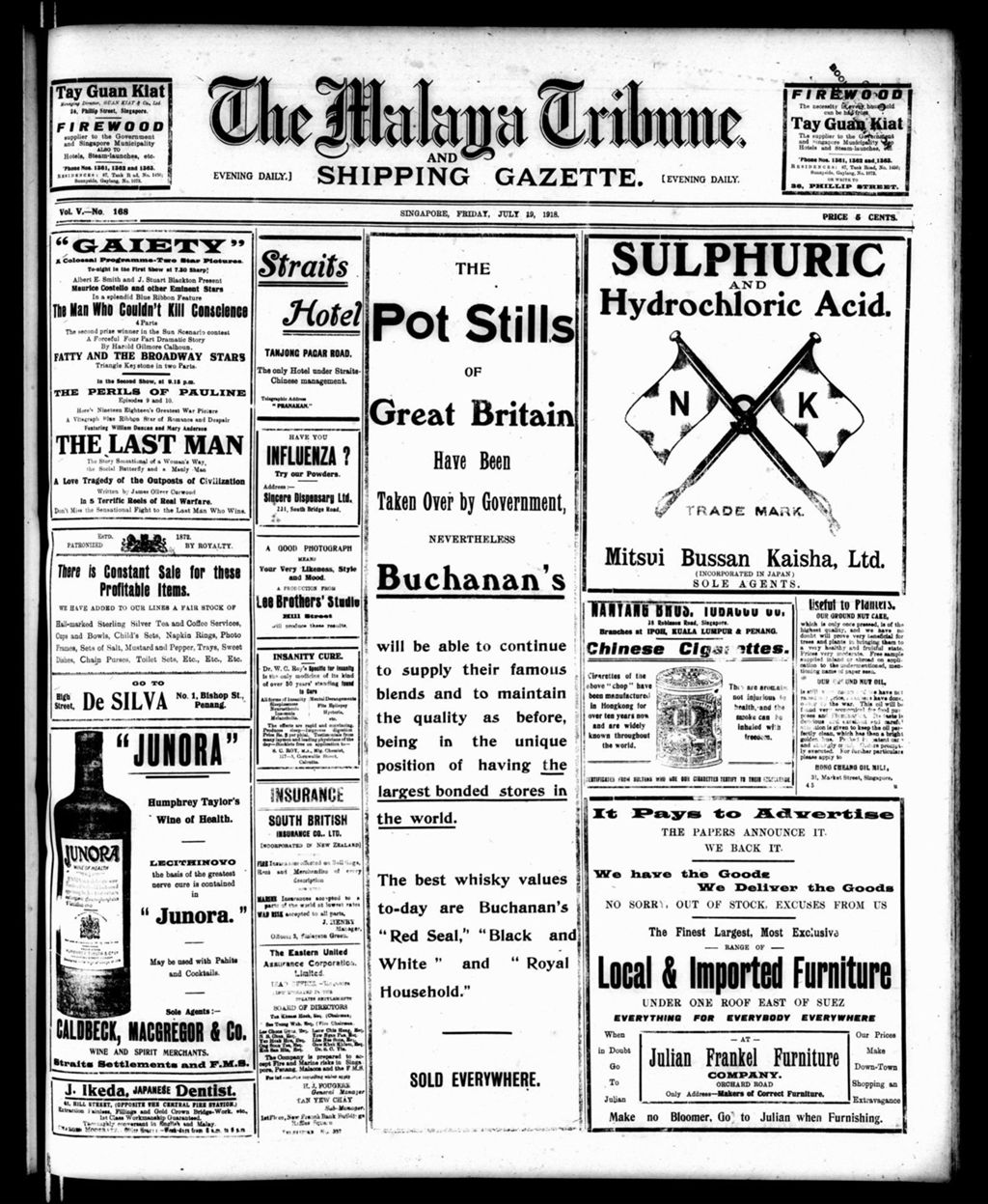 Miniature of Malaya Tribune 19 July 1918