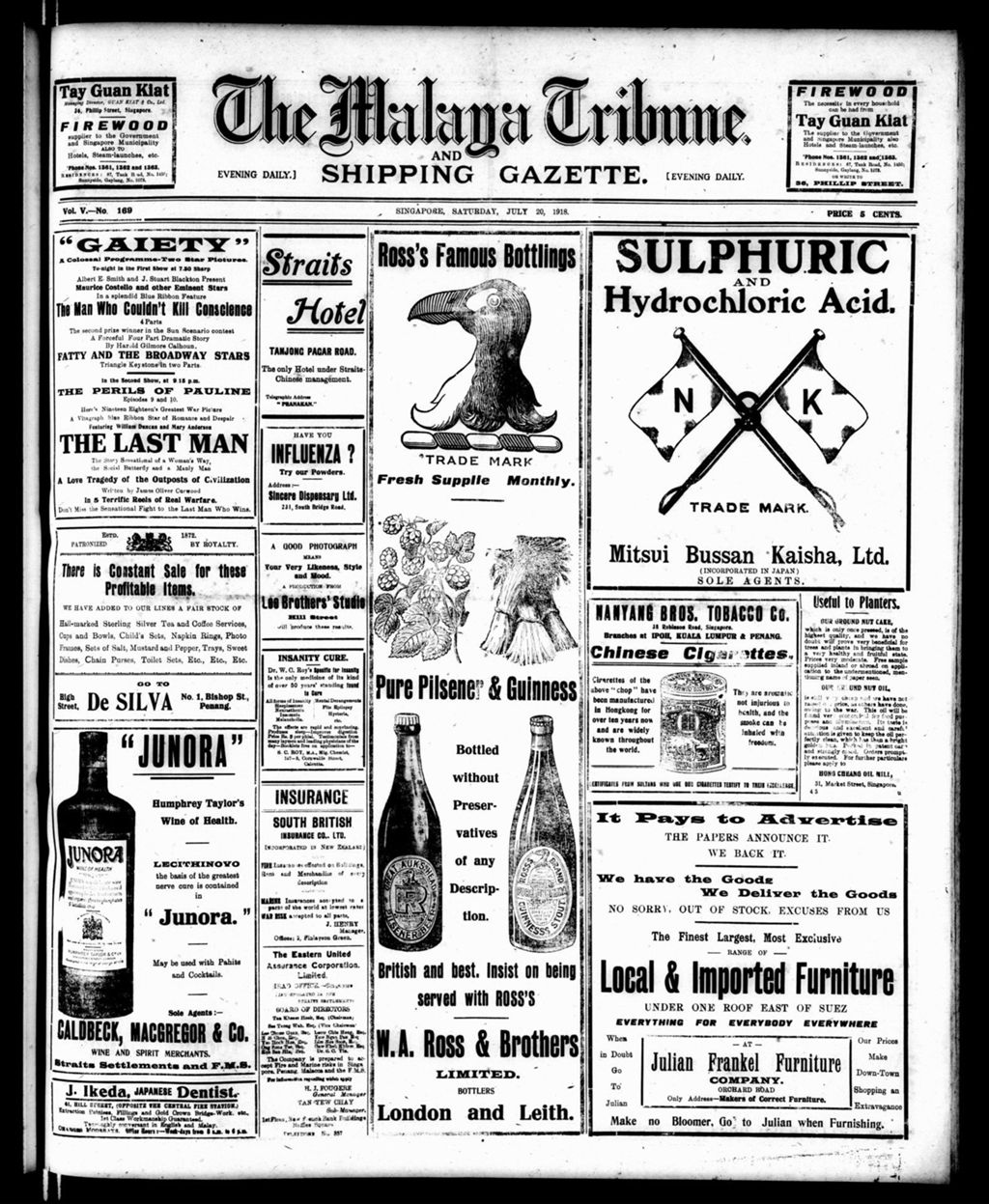 Miniature of Malaya Tribune 20 July 1918