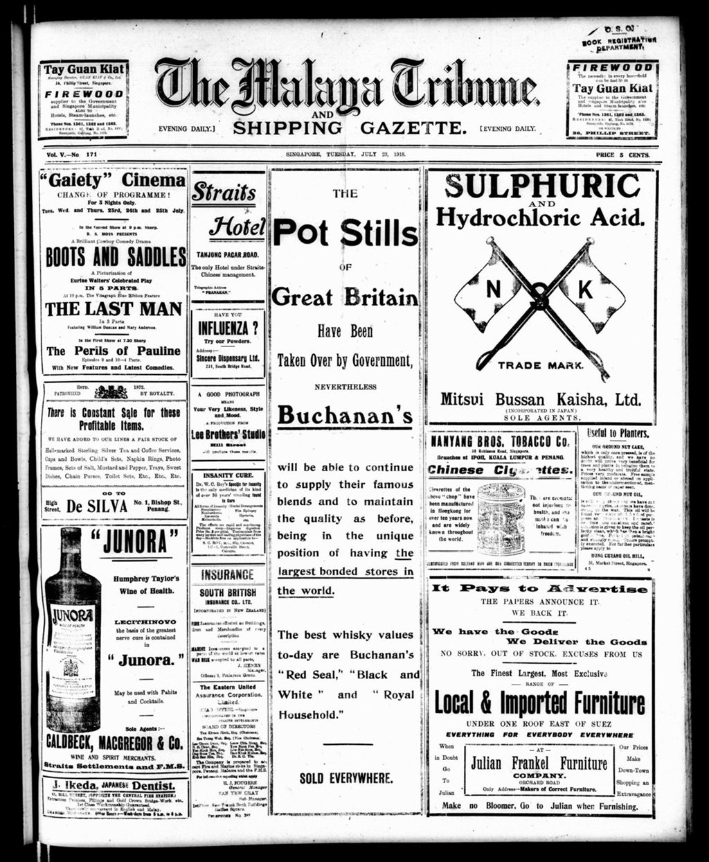 Miniature of Malaya Tribune 23 July 1918