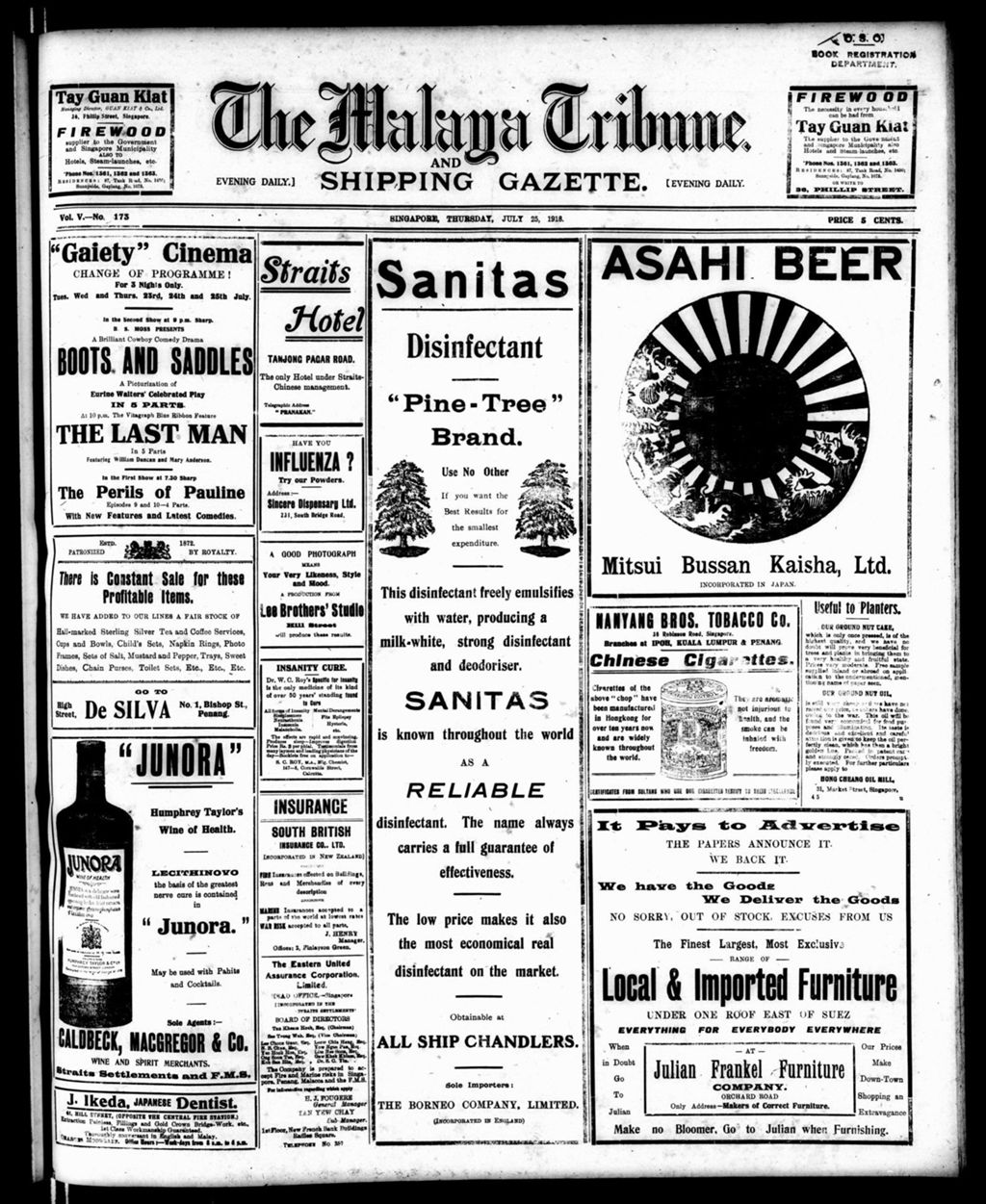 Miniature of Malaya Tribune 25 July 1918