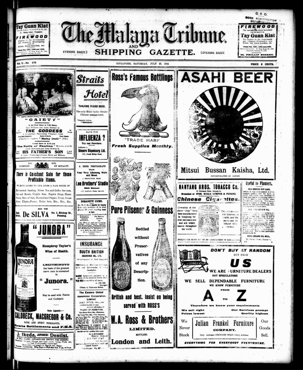 Miniature of Malaya Tribune 27 July 1918