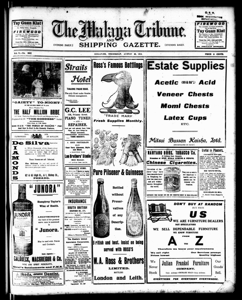 Miniature of Malaya Tribune 28 August 1918