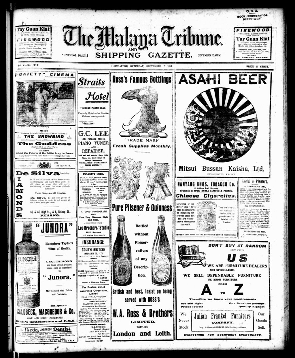 Miniature of Malaya Tribune 07 September 1918