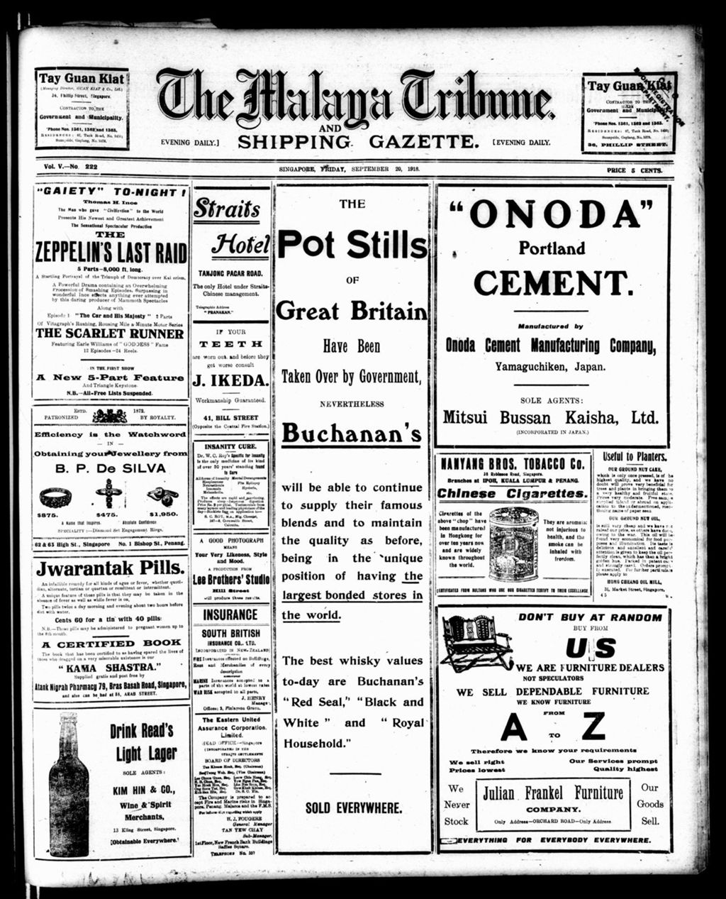 Miniature of Malaya Tribune 20 September 1918