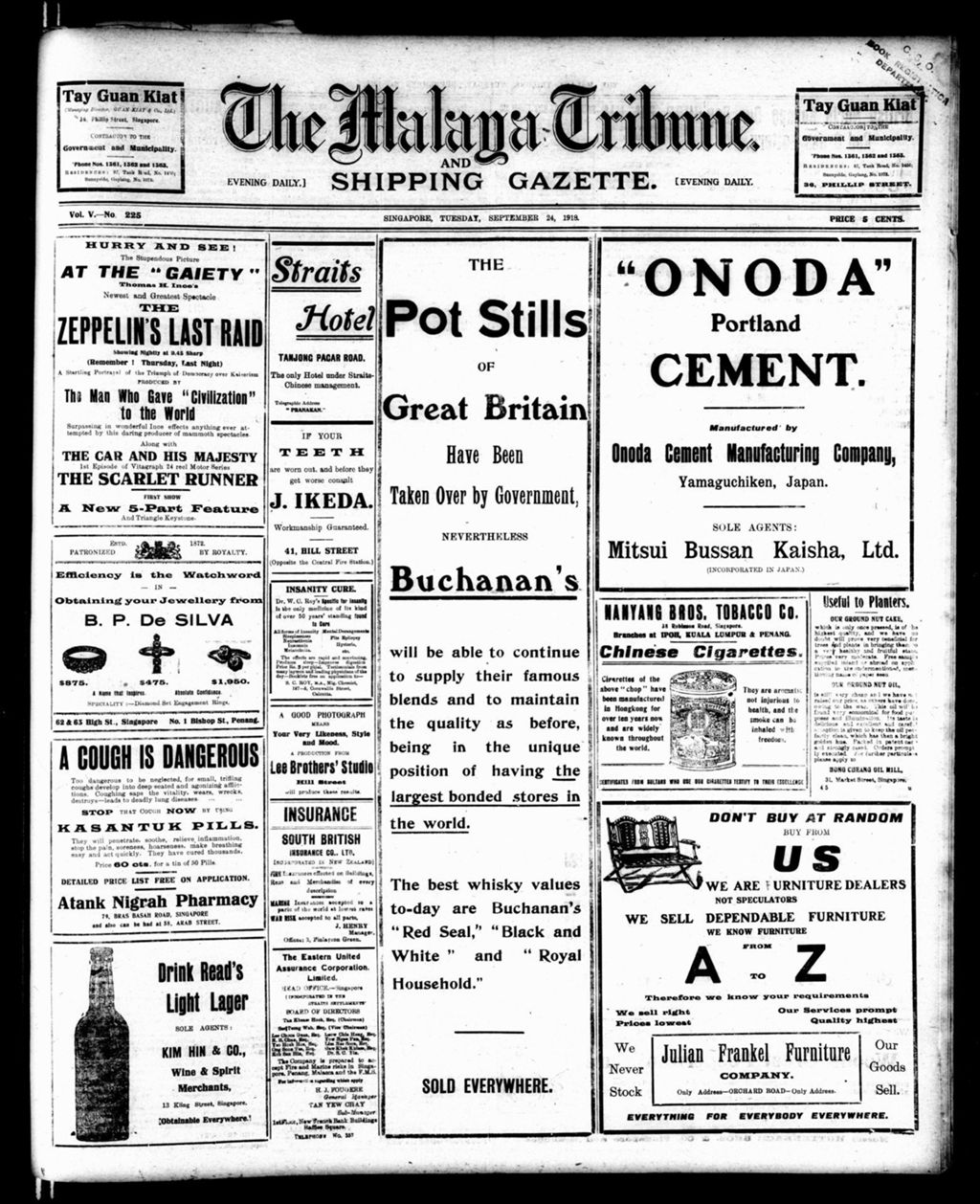 Miniature of Malaya Tribune 24 September 1918