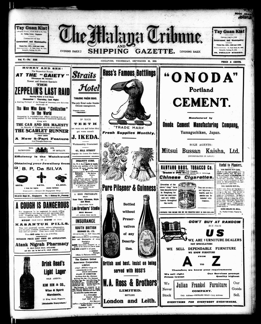 Miniature of Malaya Tribune 25 September 1918