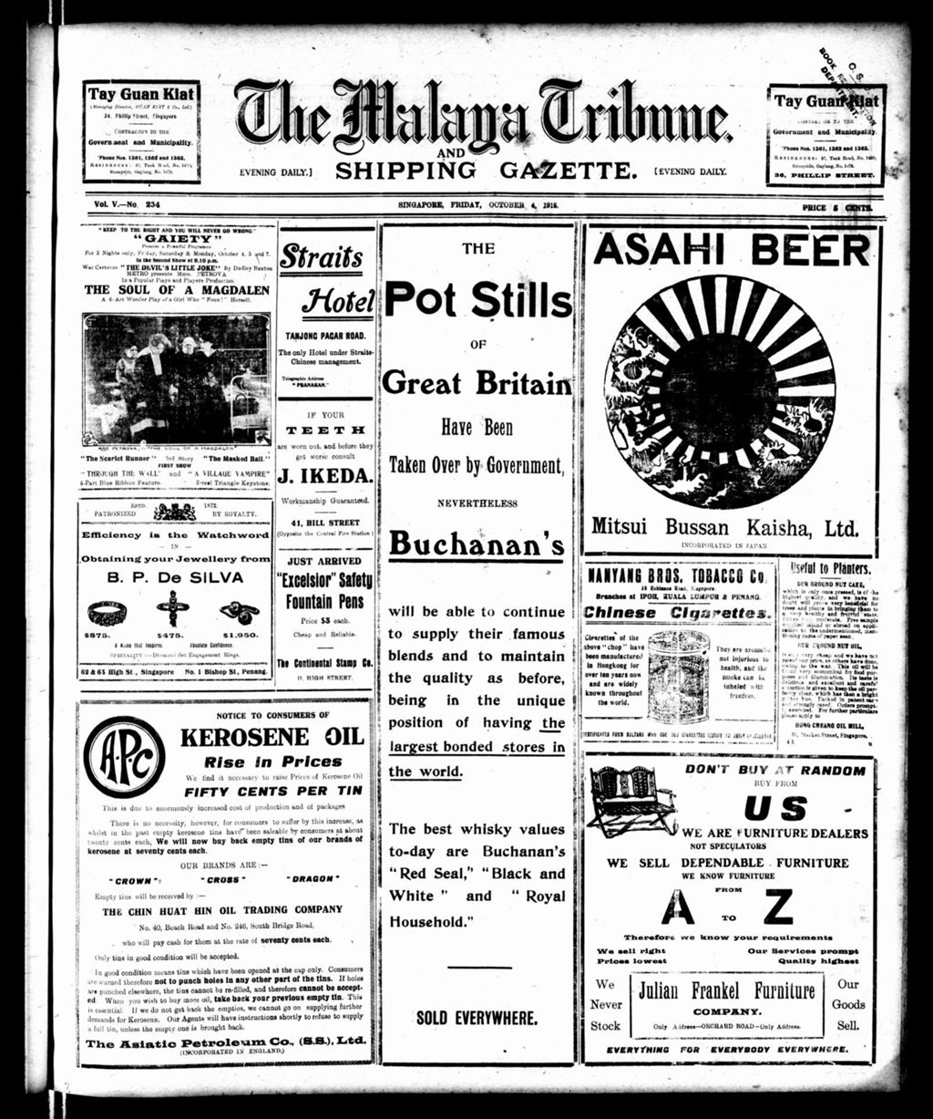 Miniature of Malaya Tribune 04 October 1918