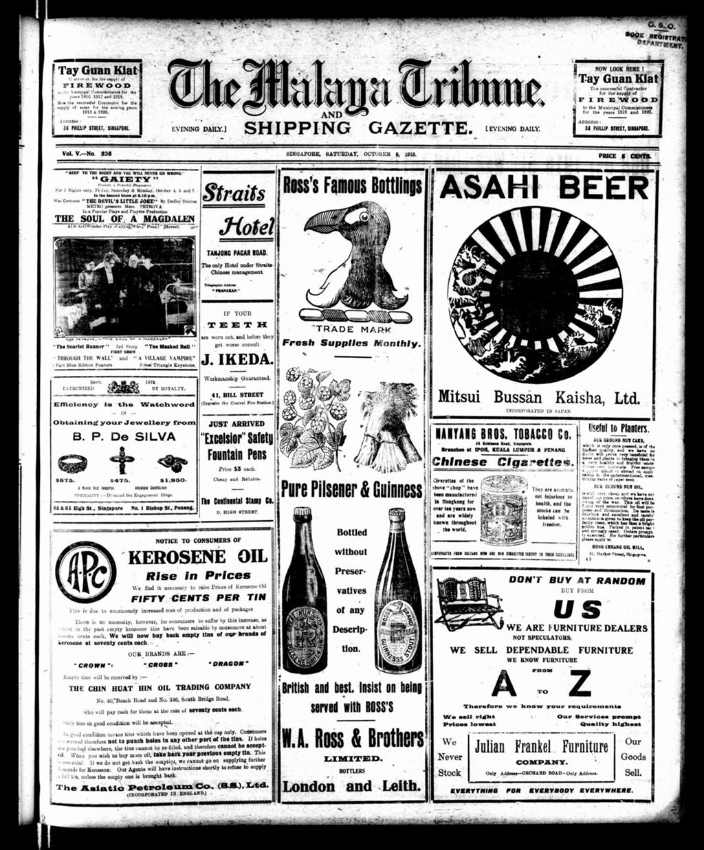 Miniature of Malaya Tribune 05 October 1918