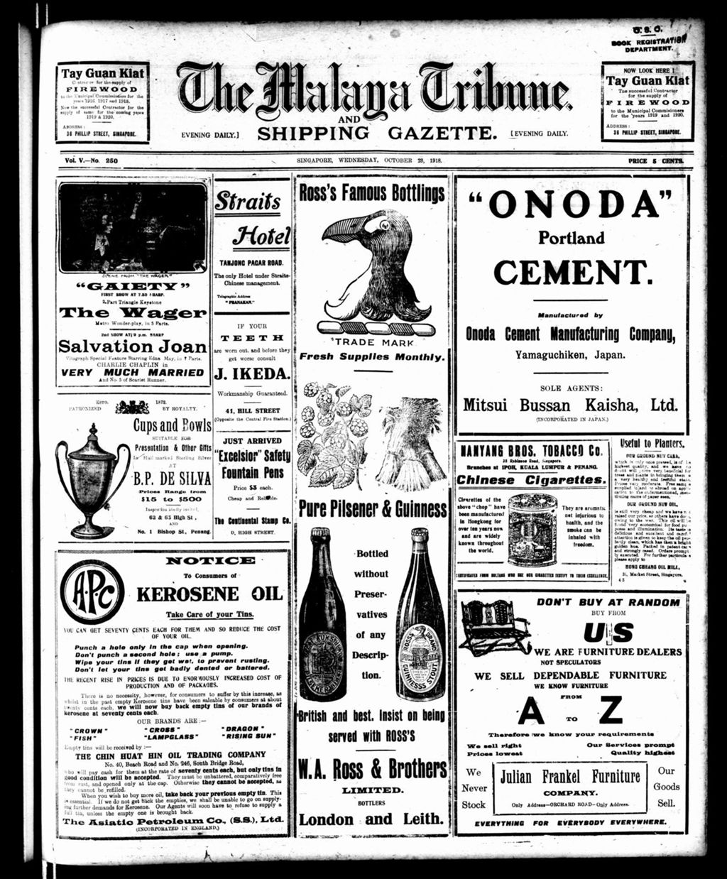 Miniature of Malaya Tribune 23 October 1918