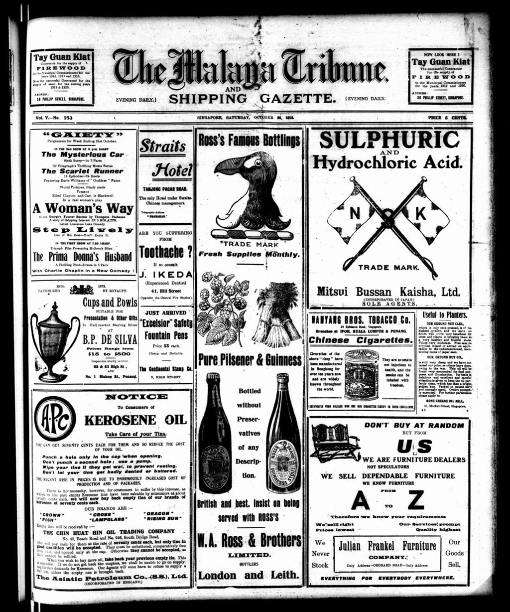 Miniature of Malaya Tribune 26 October 1918