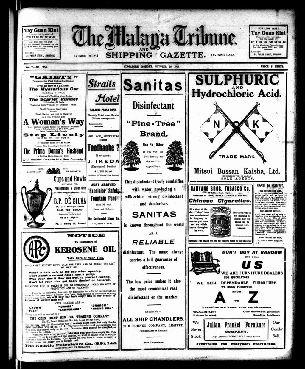 Miniature of Malaya Tribune 28 October 1918