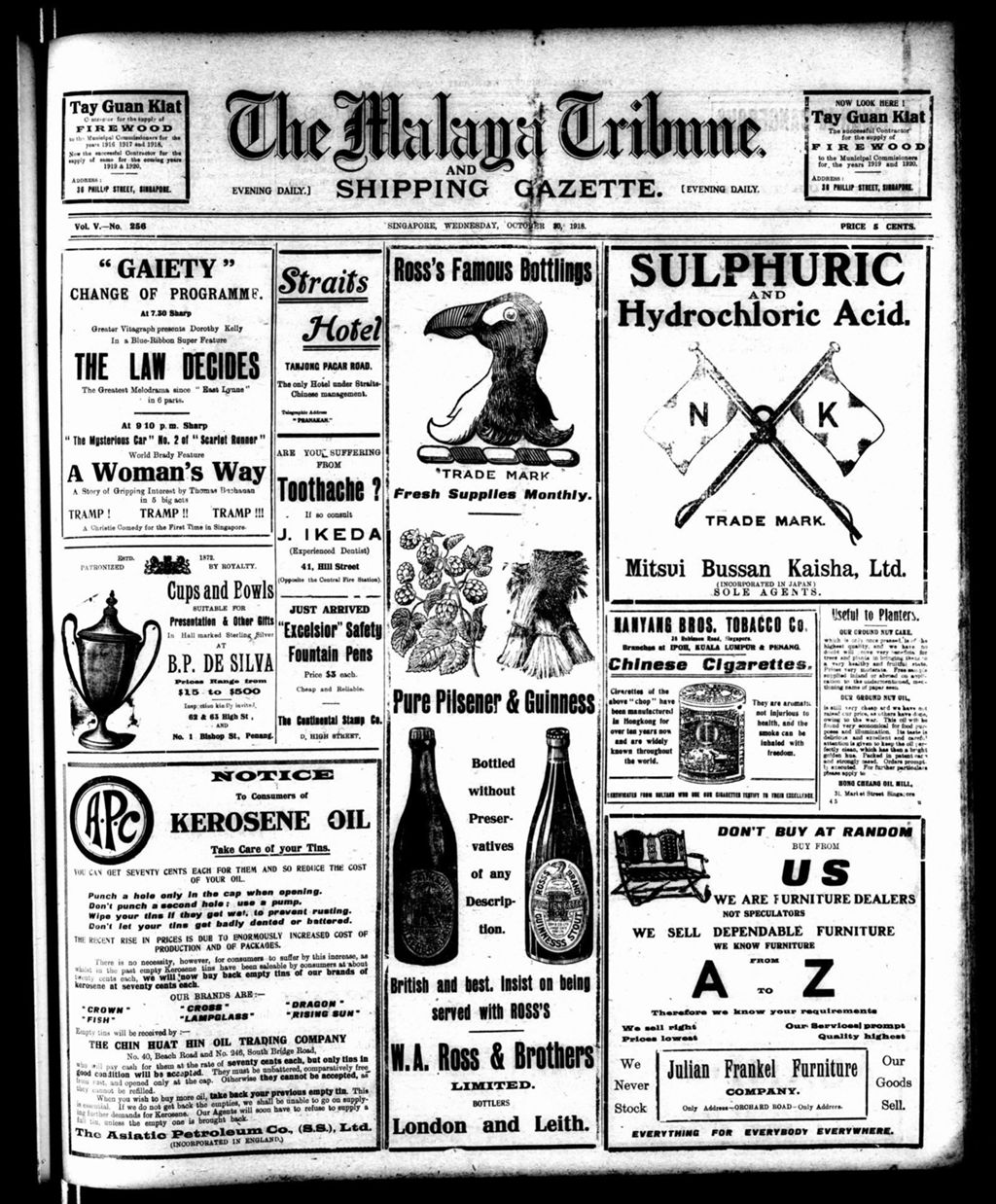 Miniature of Malaya Tribune 30 October 1918