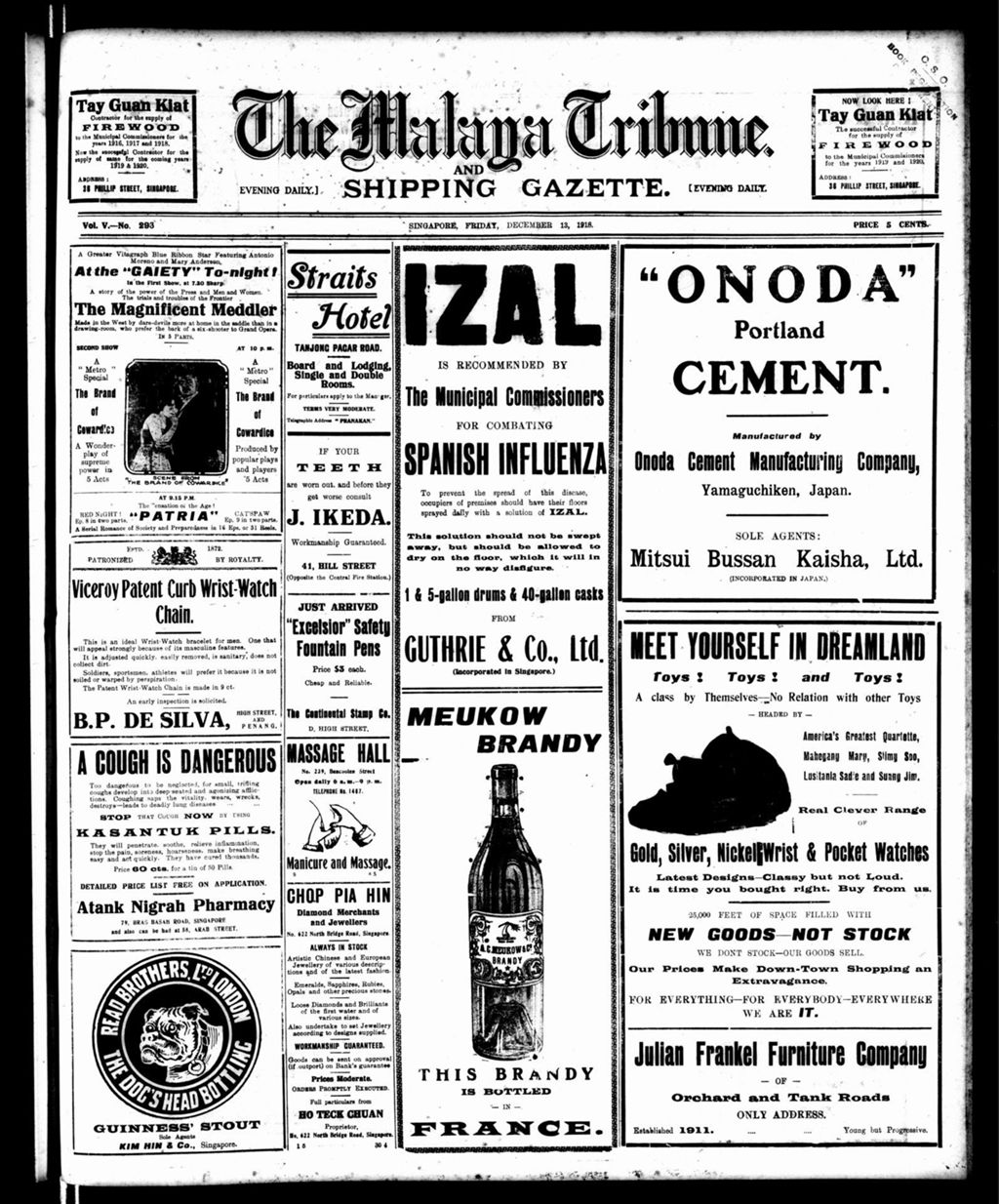 Miniature of Malaya Tribune 13 December 1918