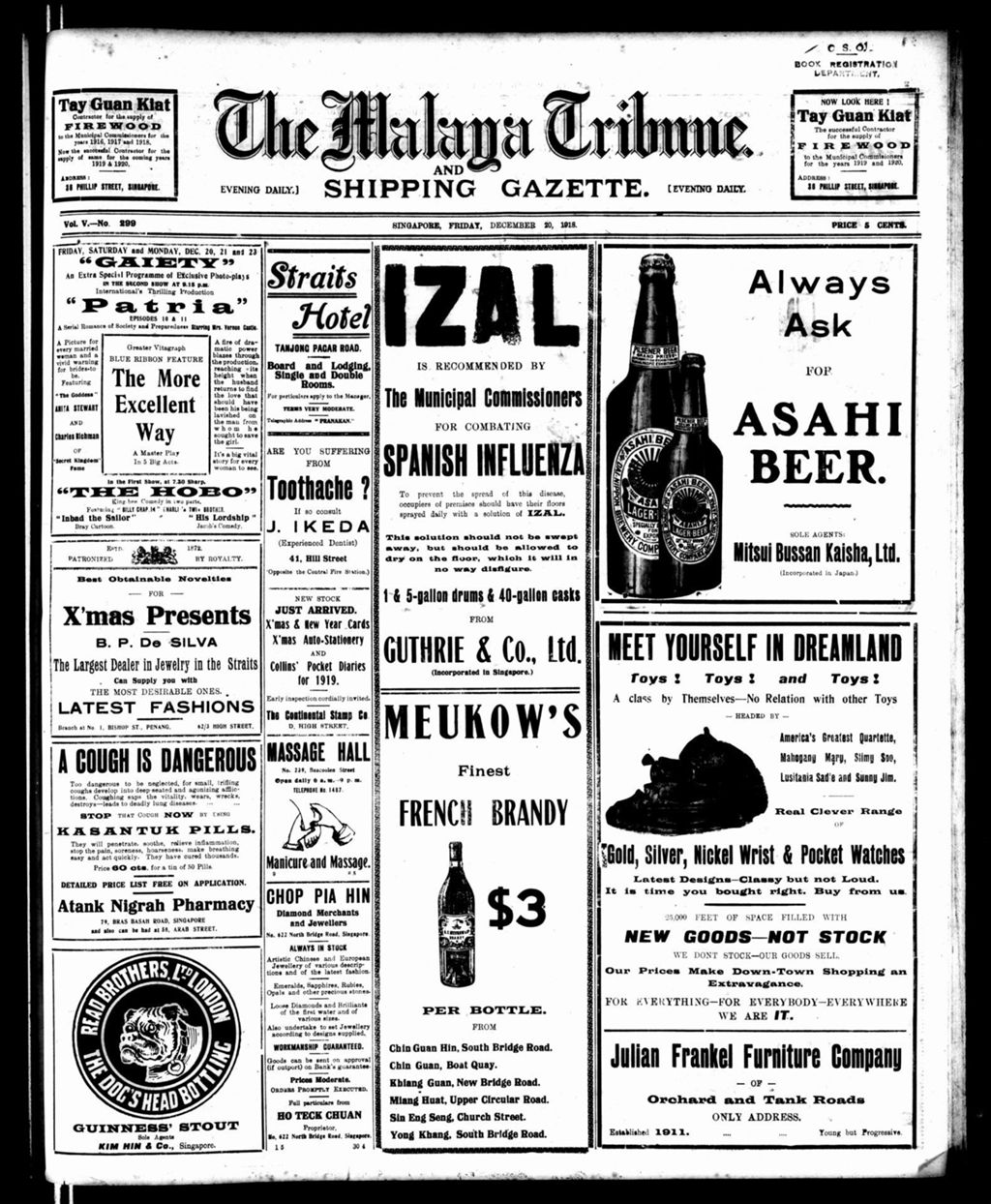 Miniature of Malaya Tribune 20 December 1918