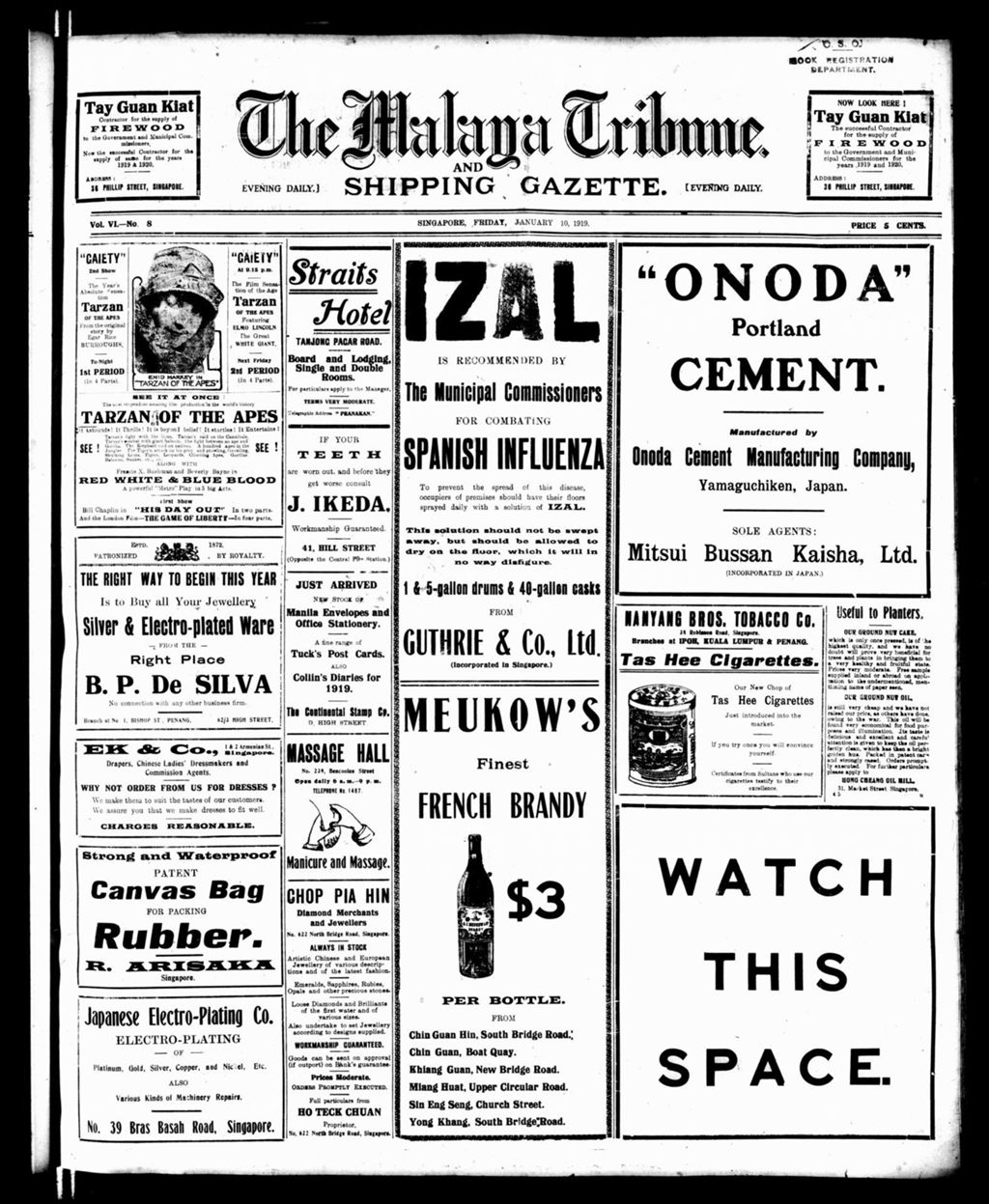 Miniature of Malaya Tribune 10 January 1919