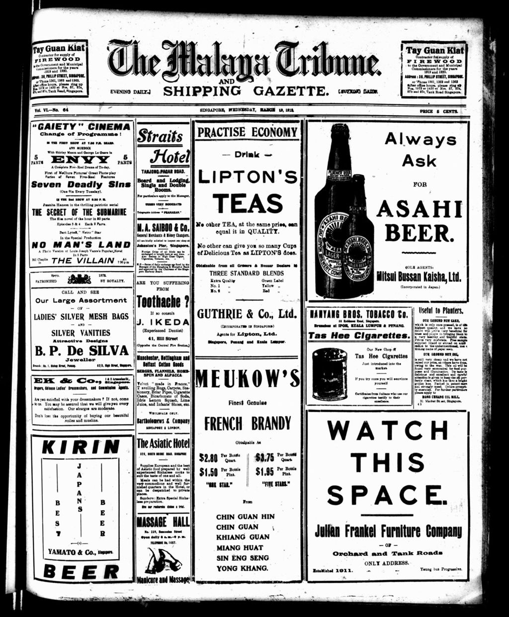 Miniature of Malaya Tribune 19 March 1919