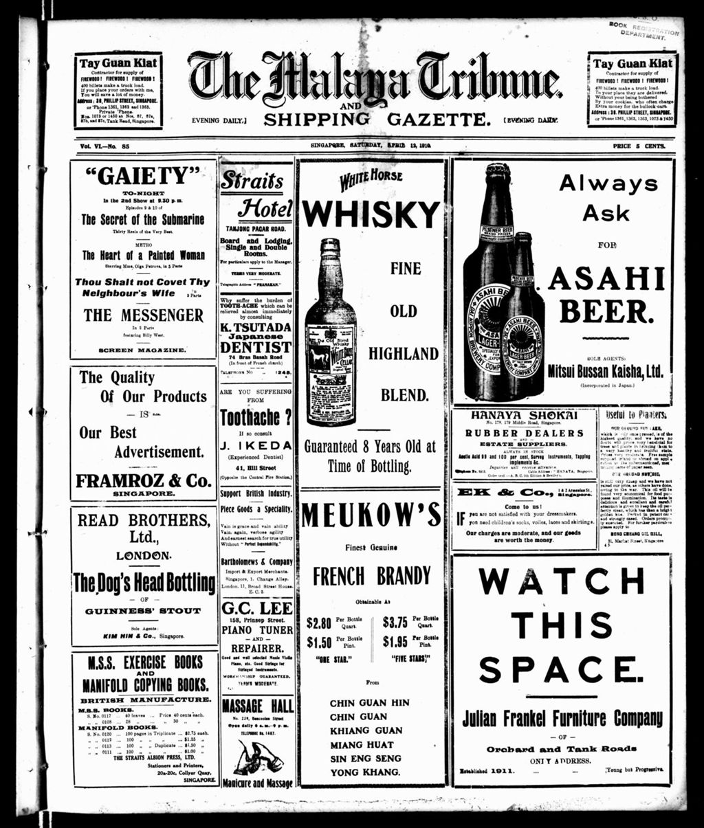 Miniature of Malaya Tribune 12 April 1919