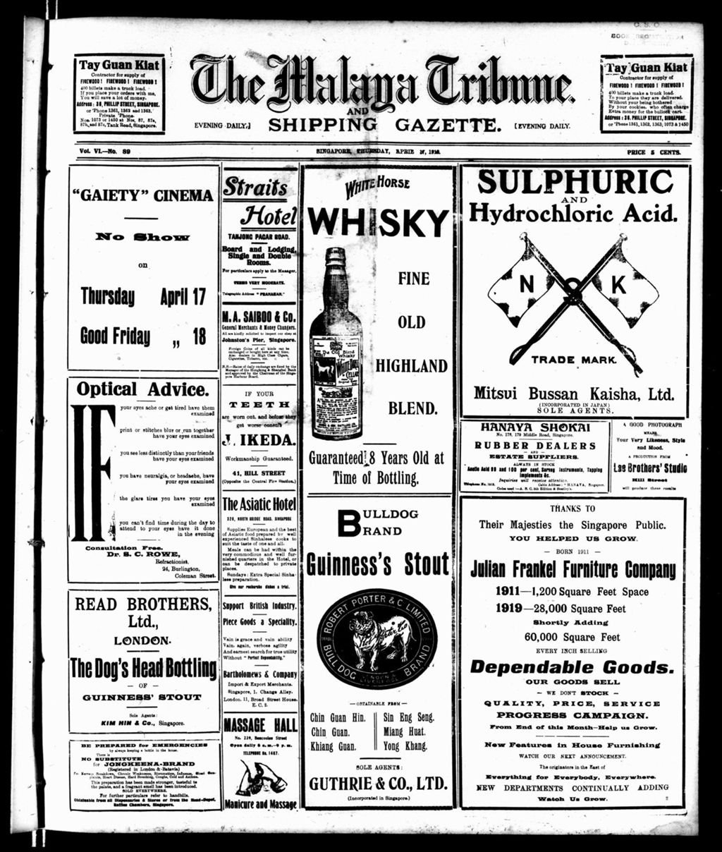 Miniature of Malaya Tribune 17 April 1919