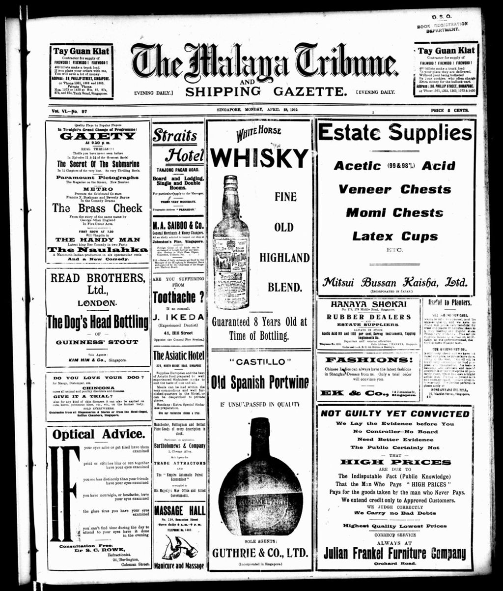 Miniature of Malaya Tribune 28 April 1919