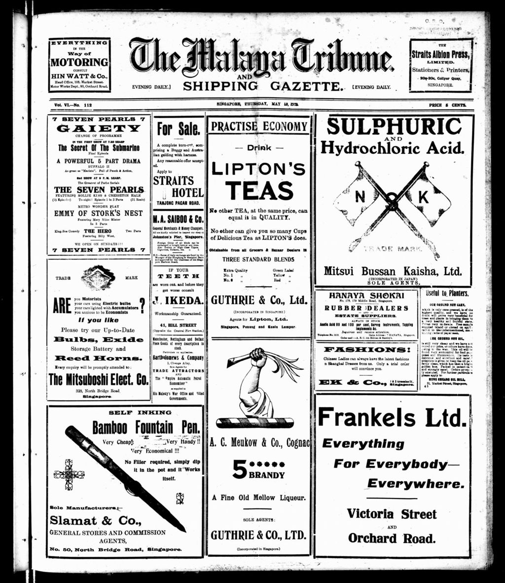 Miniature of Malaya Tribune 15 May 1919