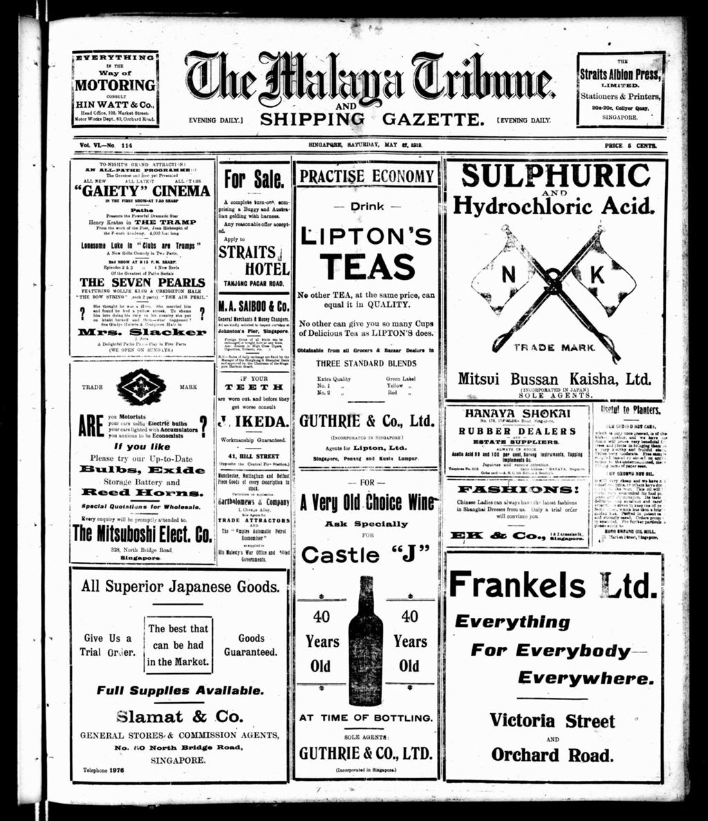 Miniature of Malaya Tribune 17 May 1919