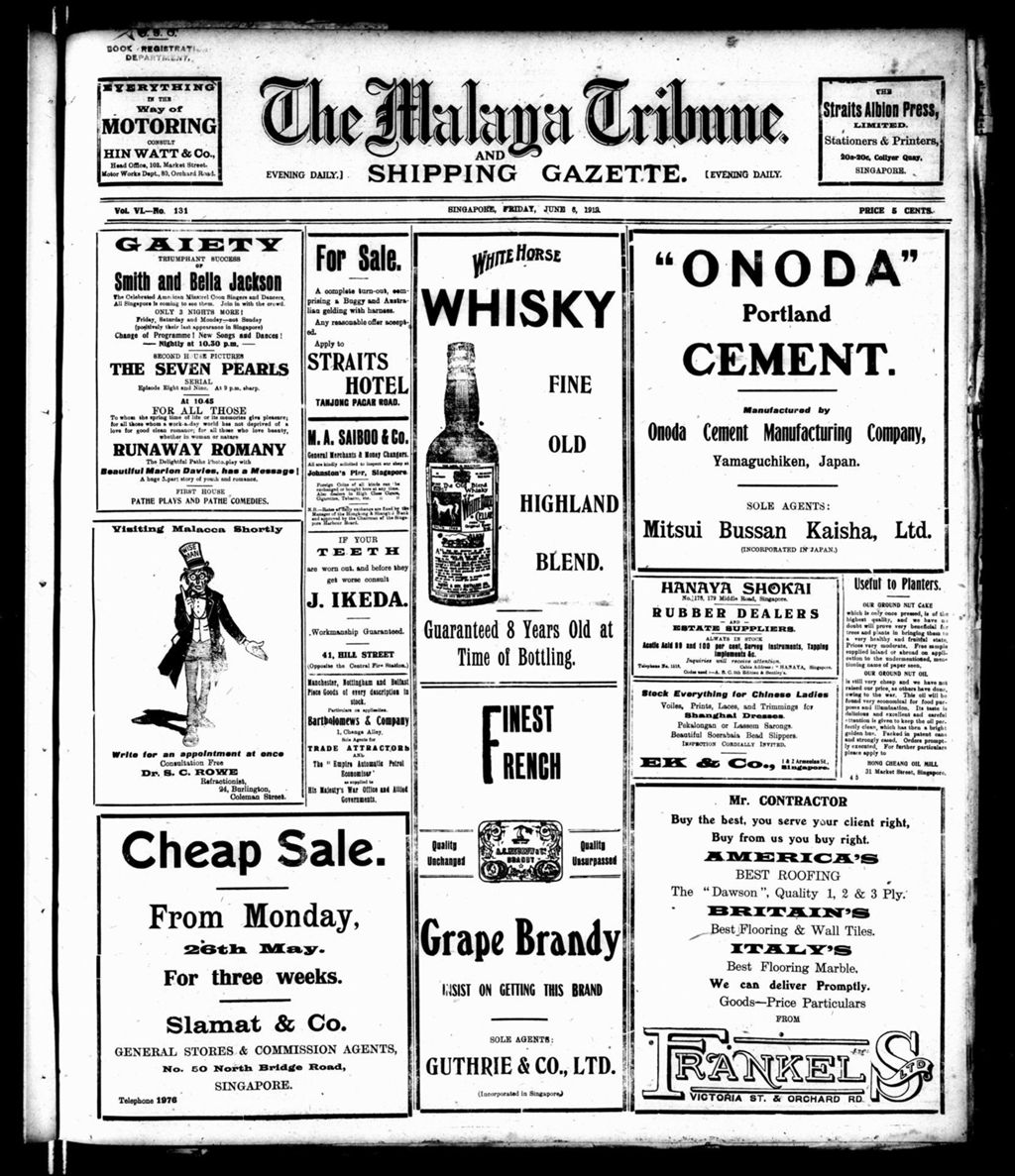 Miniature of Malaya Tribune 06 June 1919