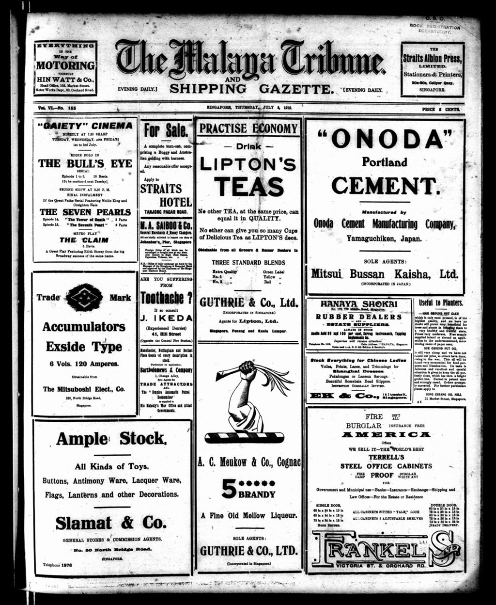 Miniature of Malaya Tribune 03 July 1919