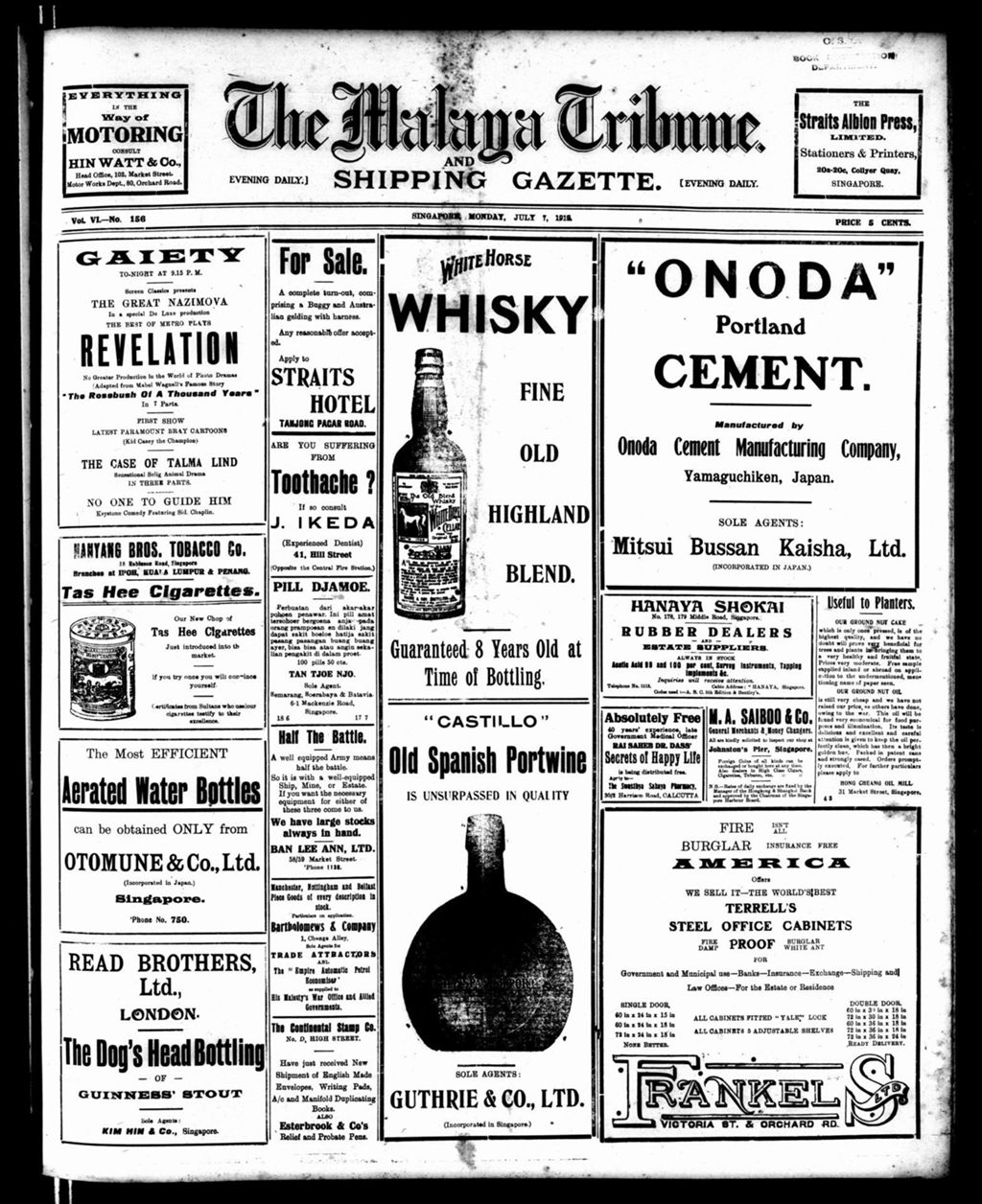 Miniature of Malaya Tribune 07 July 1919