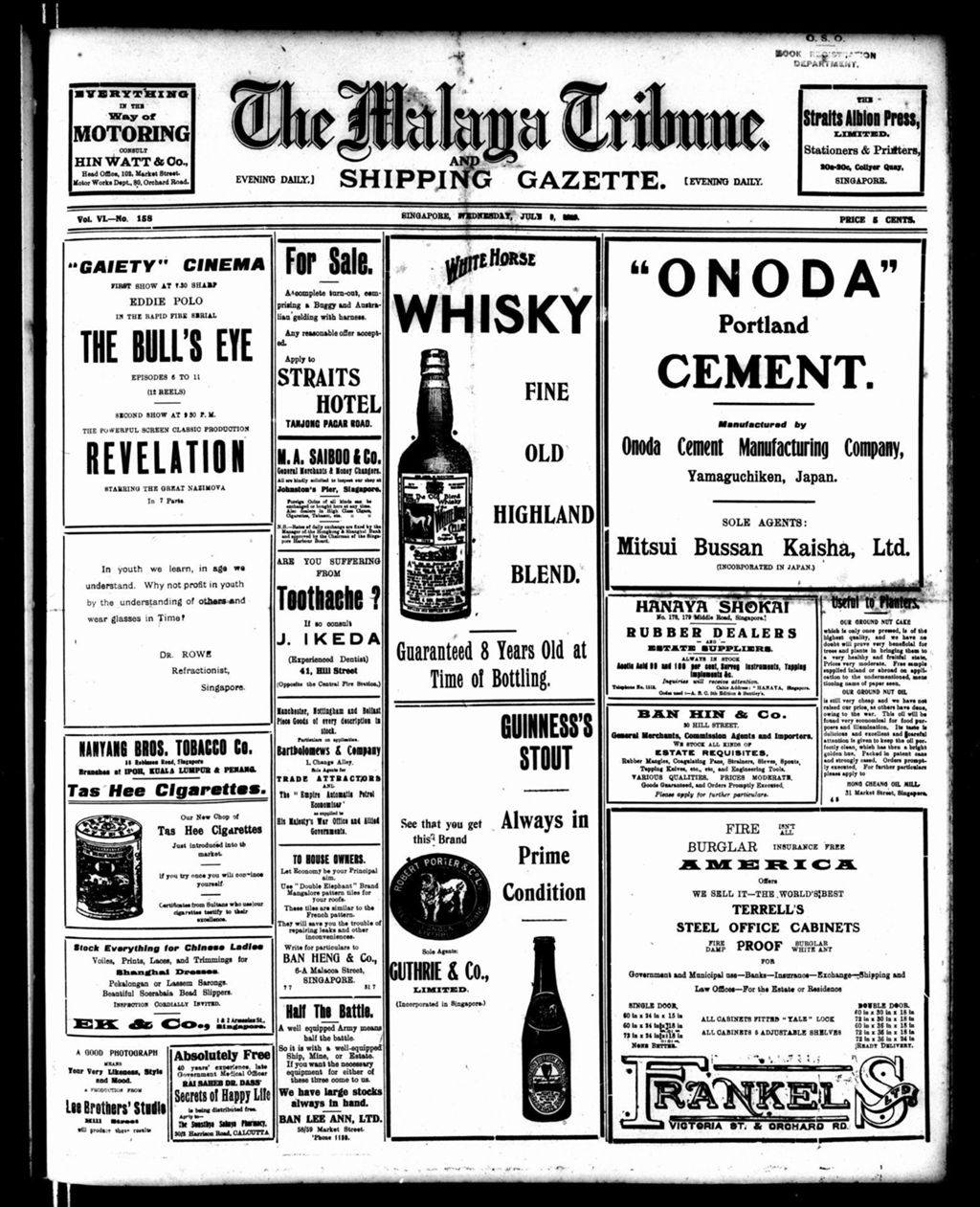 Miniature of Malaya Tribune 09 July 1919