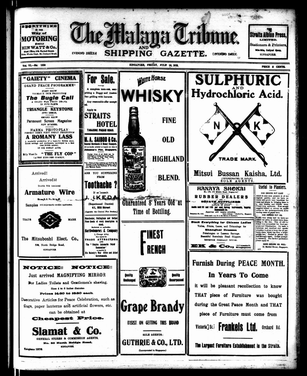 Miniature of Malaya Tribune 18 July 1919