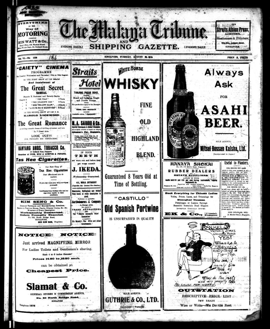 Miniature of Malaya Tribune 12 August 1919