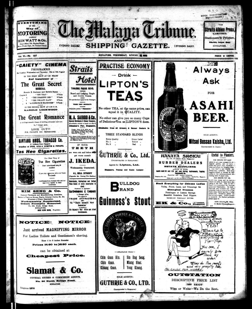 Miniature of Malaya Tribune 13 August 1919