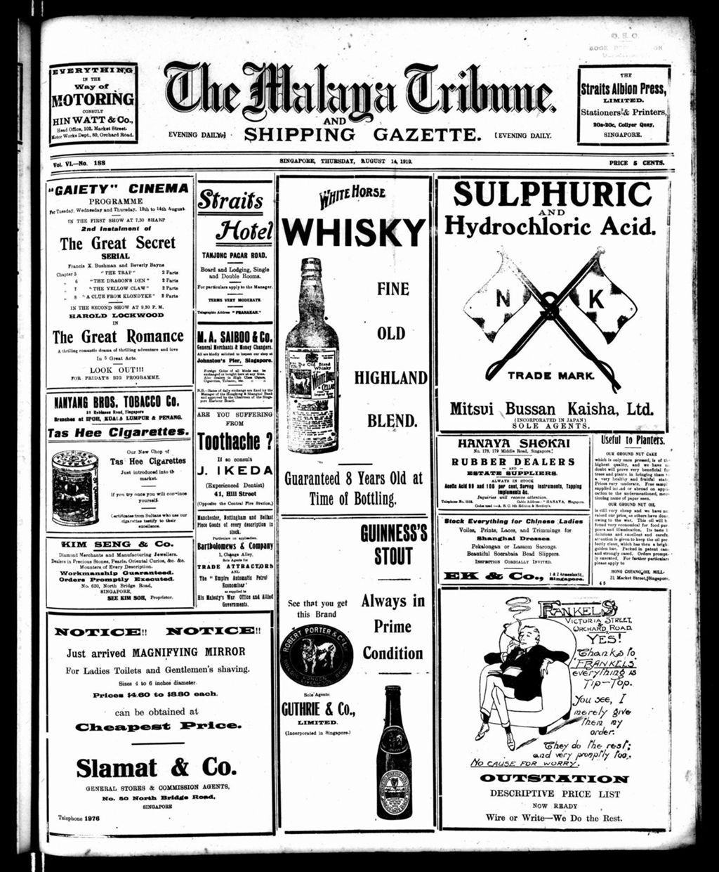 Miniature of Malaya Tribune 14 August 1919