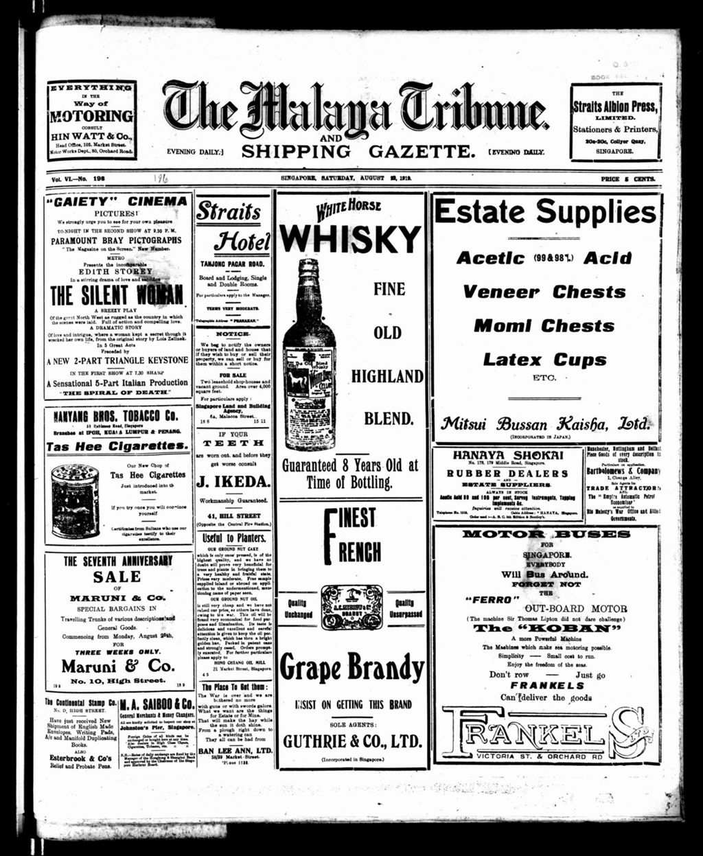 Miniature of Malaya Tribune 23 August 1919