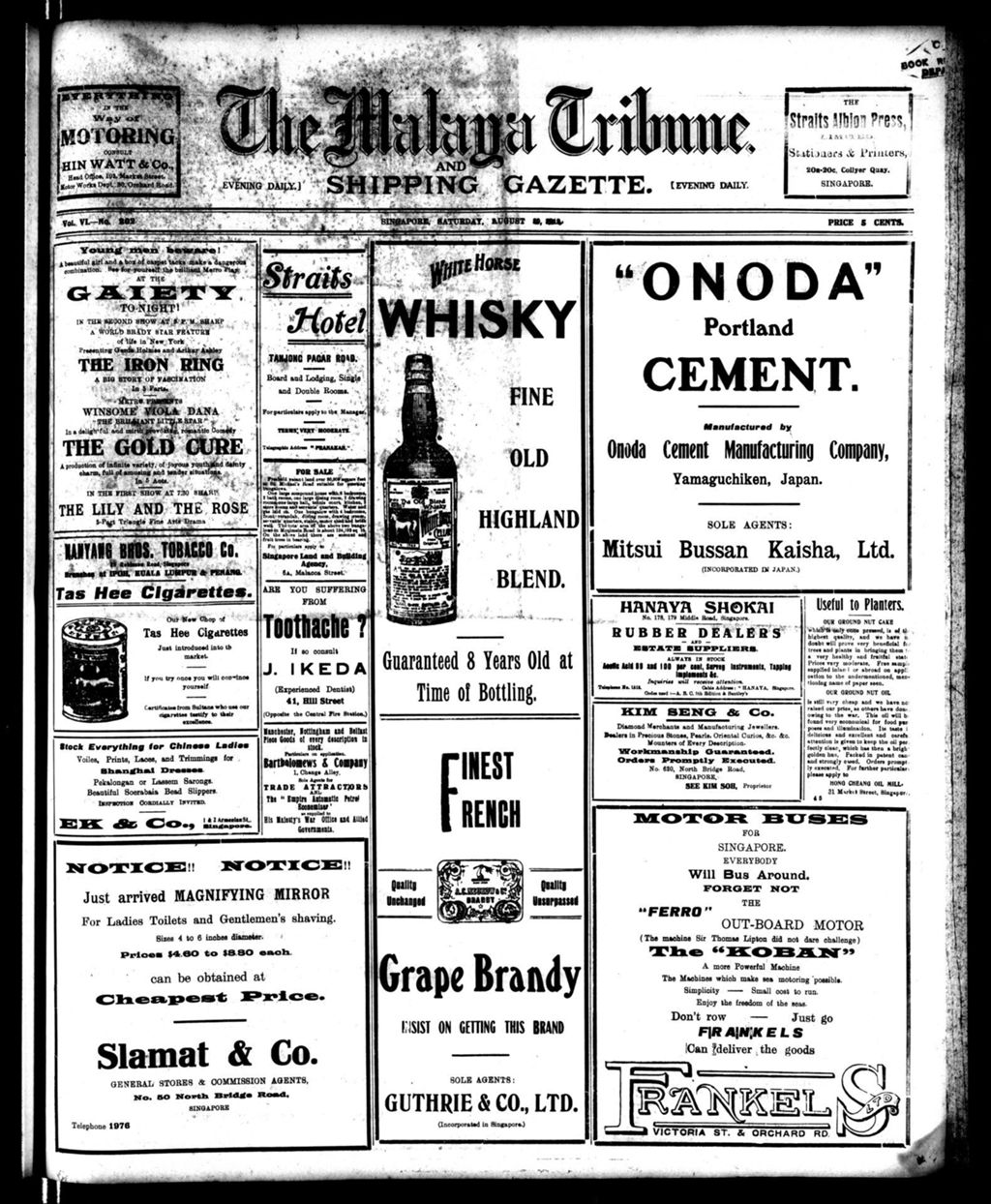 Miniature of Malaya Tribune 30 August 1919