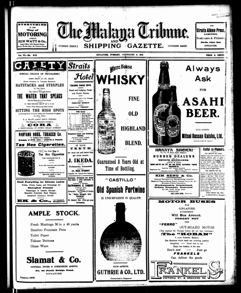 Miniature of Malaya Tribune 09 September 1919