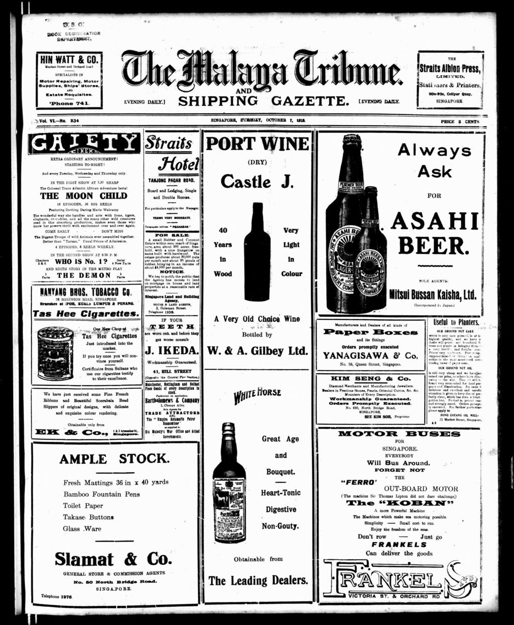 Miniature of Malaya Tribune 07 October 1919